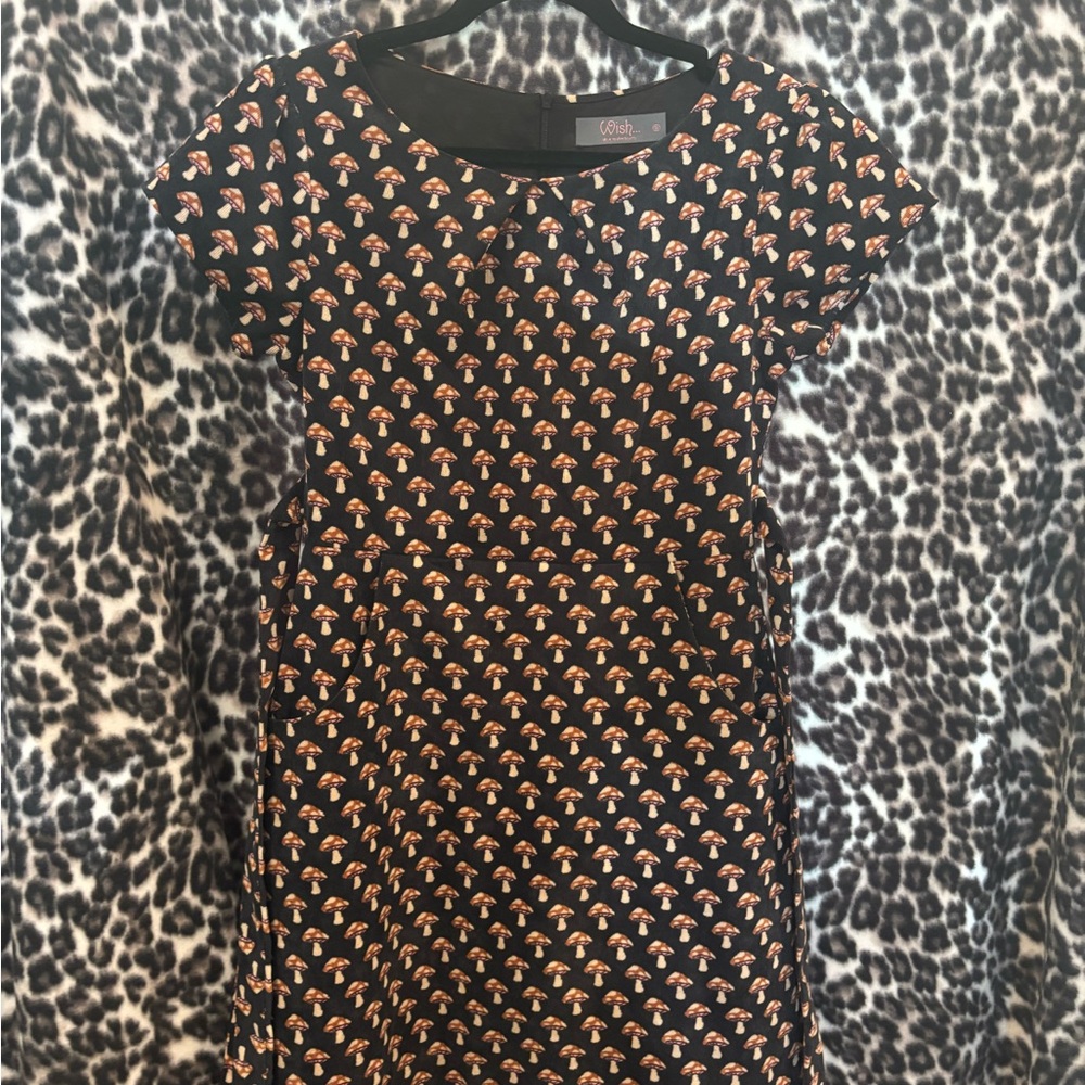 Wish Black Dress with Orange Pattern